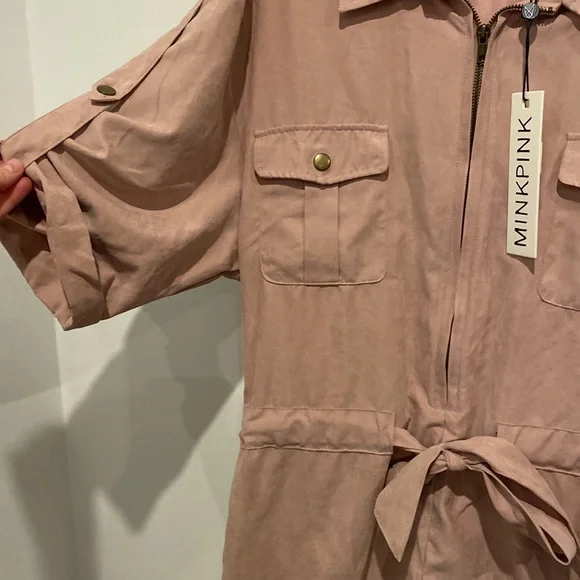 MinkPink utility pink playsuit size S (could fit small M) - Picture 4 of 5